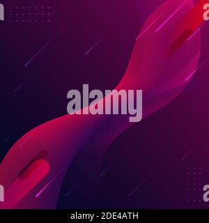 Abstract fluid gradient shapes composition blue and pink background liquid dynamic flow background. Vector illustration Stock Vector
