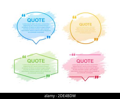 Set Quote frames. Blank template with print information design quotes. Blank template quote. Vector stock illustration. Stock Vector