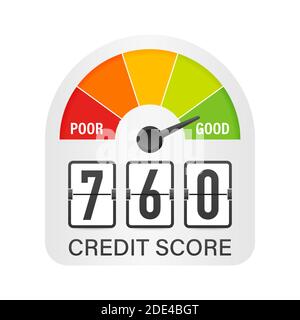 Credit score scale showing good value. Vector stock illustration. Stock Vector