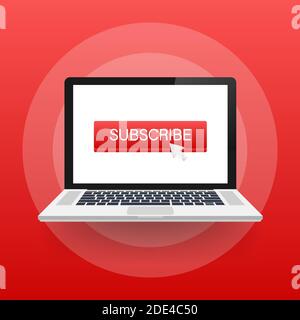 Subscribe button icon. Vector stock illustration. Business concept subscribe pictogram. Stock Vector