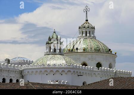Domes of the Jesuit Church Iglesia de la Compania de Jesus, Quito, Pichincha Province, Ecuador Stock Photo