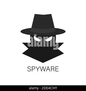 Spyware, Internet technology. Stop sign, Web icon. Danger symbol. Concept hacking computer. Vector illustration Stock Vector