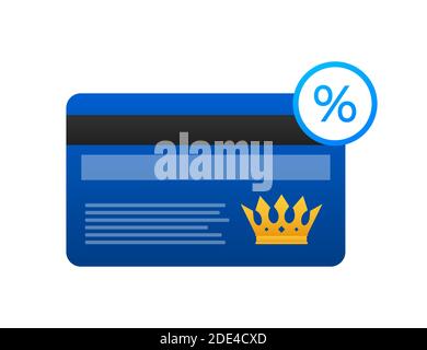 loyalty card. Discount voucher. Discount coupon. Credit card icon. Vector stock illustration. Stock Vector