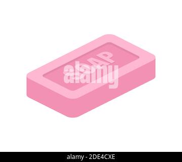Pink soap on colorful background. Vector illustration object. Top view. Foam water. Flat soap. Doodle, bubble. Vector stock illustration. Stock Vector