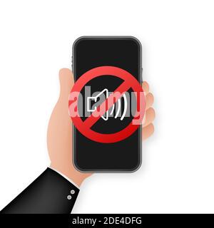No sound phone. Telephone call. Cell phone vector icon. Device icon. Vector stock illustration. Stock Vector