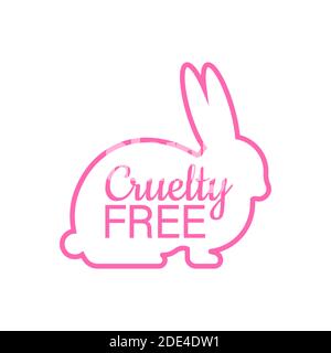 Cruelty free Pink banner. Vegan emblem. Packaging design. Natural product. Vector stock illustration. Stock Vector