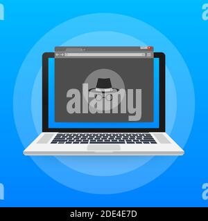 Incognito icon. Question mark. Vector icon. Protection symbol. Vector stock illustration. Stock Vector