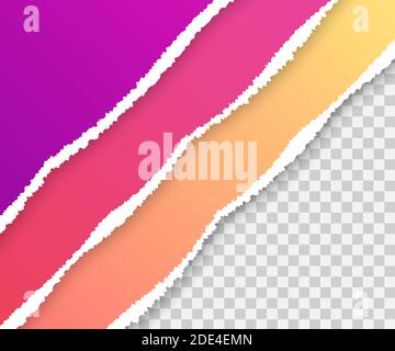 Torn paper edges, horizontally. Ripped paper. Vector stock illustration. Stock Vector