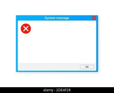 Vintage User Interface. Critical Error Warning Message. Vector stock illustration. Stock Vector