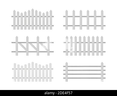 Wooden fence. Rustic fence, pickets. Vector stock illustration. Stock Vector