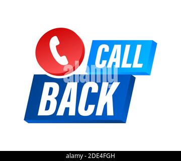 Call back. Information technology. Telephone icon. Customer service. Vector stock illustration. Stock Vector