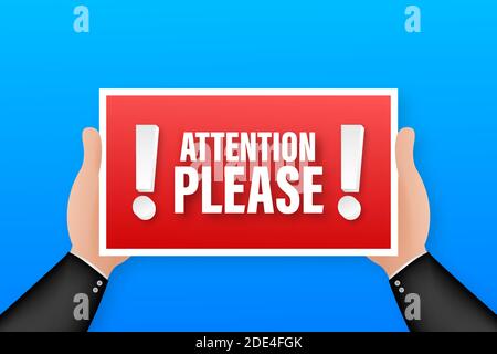 Attention please. Business infographic template. Megaphone banner. Vector stock illustration. Stock Vector