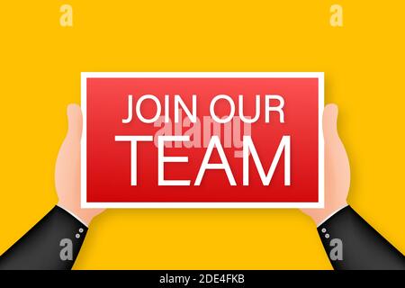 Join our team. Business infographic template. Megaphone banner. Vector stock illustration. Stock Vector