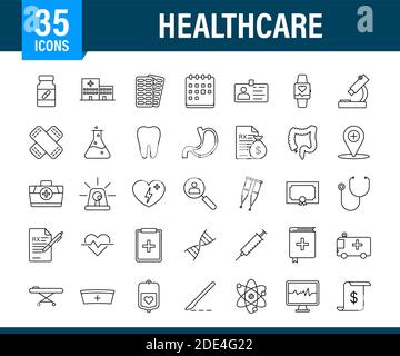 Infographic with healthcare icon for medical design. Medical insurance. Vector stock illustration. Stock Vector