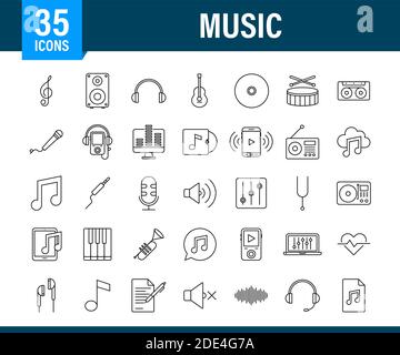 Music icon in flat style. Music, voice, record icon. Vector stock illustration. Stock Vector