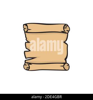 Cartoon of parchment inscription design illustration vector eps format , suitable for your design needs, logo, illustration, animation, etc. Stock Vector