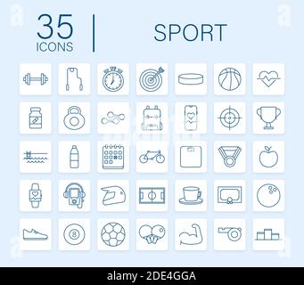 Flat sport icon for web design. Soccer ball. Web icon set. Fitness sport. Vector stock illustration. Stock Vector