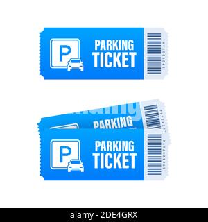 Parking tickets, great design for any purposes. Parking zone. Vector stock illustration. Stock Vector