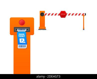 Parking tickets, great design for any purposes. Parking payment station. Vector stock illustration. Stock Vector