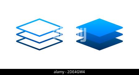 Layers icon, three levels. Vector stock illustration. Stock Vector