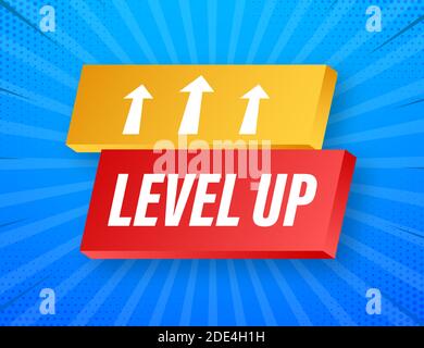 Game icon bonus. level up icon, new level logo. Vector illustration. Stock Vector
