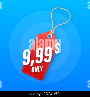 Discount sticker. Template with 99 only. Vector template design. Sale, price tag. Sale banner badge. Special offer price sign. Vector stock Stock Vector