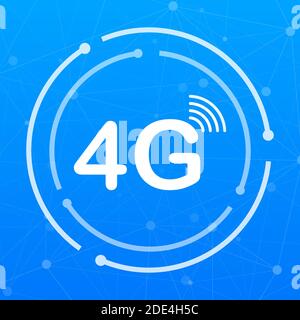 4G Sim Card. Mobile telecommunications technology symbol. Vector illustration. Stock Vector