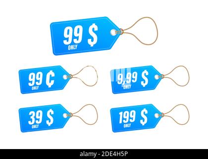 Discount sticker. Template with 99 only. Vector template design. Sale, price tag. Sale banner badge. Special offer price sign. Vector stock Stock Vector