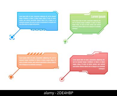 HUD futuristic style callout titles. Futuristic callout bar labels. Vector stock illustration Stock Vector