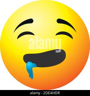 Emoji drooling emoticon character vector set. Emojis starving, licking ...