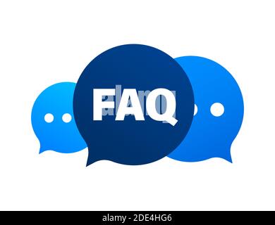Frequently asked questions FAQ banner. Computer with question icons. Vector illustration. Stock Vector