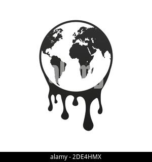 Global warming, Graphic illustration of a melting earth. Stock Vector