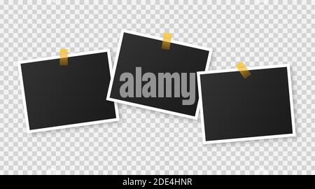 Photo frame mockup design. Realistic photograph with blank space for your image. Vector stock illustration. Stock Vector