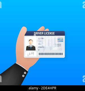 Man driver license plastic card template. Id card. Vector stock illustration. Stock Vector