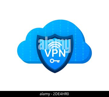 Secure VPN connection concept. Virtual private network connectivity overview. Vector stock illustration. Stock Vector