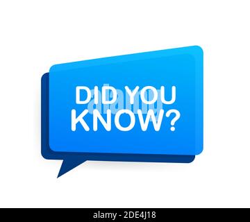 Did You Know Megaphone Label. Vector stock illustration Stock Vector