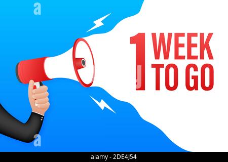 One week to go offer. Calendar icon. Vector stock illustration. Stock Vector