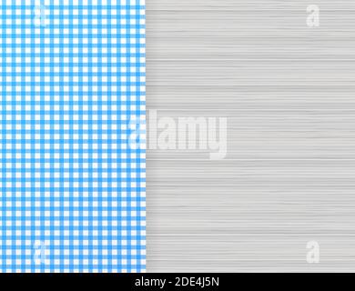Blue corner tablecloth on white background. Vector stock illustration. Stock Vector