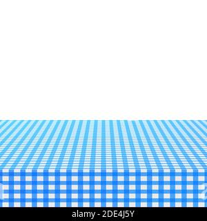 Blue corner tablecloth on white background. Vector stock illustration. Stock Vector
