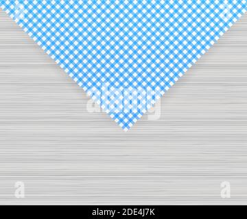 Blue corner tablecloth on white background. Vector stock illustration. Stock Vector