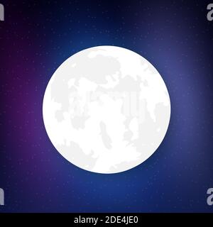 Planet in Space. Realistic moon. Vector stock illustration. Stock Vector