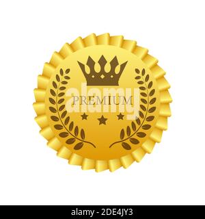 Premium. Premium in royal style on gold background. Luxury template design. Vector stock illustration. Stock Vector