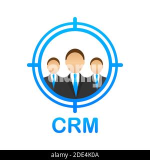 Customer relationship management concept. Organization of data on work with clients, CRM concept. Vector illustration. Stock Vector