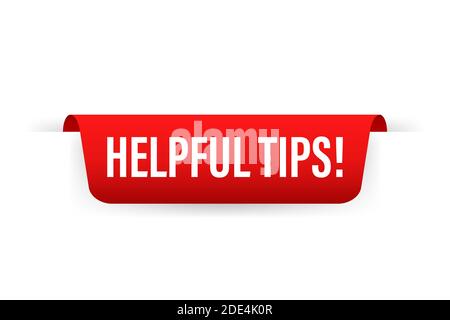 Flat helpful tips for banner design. Announcement business communication. Megaphone banner. Vector stock illustration. Stock Vector
