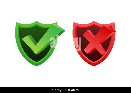 Yes No word text on talk shape. Vector stock illustration yes no in shield on white background. Vector stock illustration. Stock Vector