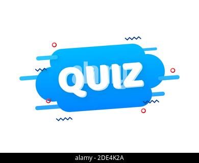 Quiz logo with clock, concept of questionnaire show sing, quiz button, question competition. Vector stock illustration. Stock Vector