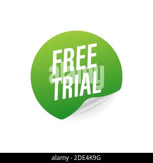 Free trial. Product advertising. Web design. Symbol, sign. Vector stock illustration. Stock Vector
