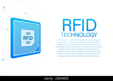 RFID Radio Frequency IDentification. Technology concept. Digital technology. Vector stock illustration. Stock Vector