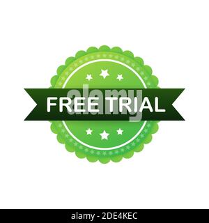 Free trial. Product advertising. Web design. Symbol, sign. Vector stock illustration. Stock Vector