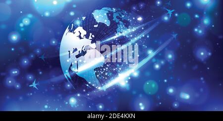 Vector news banner background in blue. Stock Vector